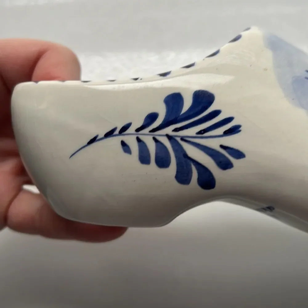 Windmill Delft Blue and White Porcelain Clog